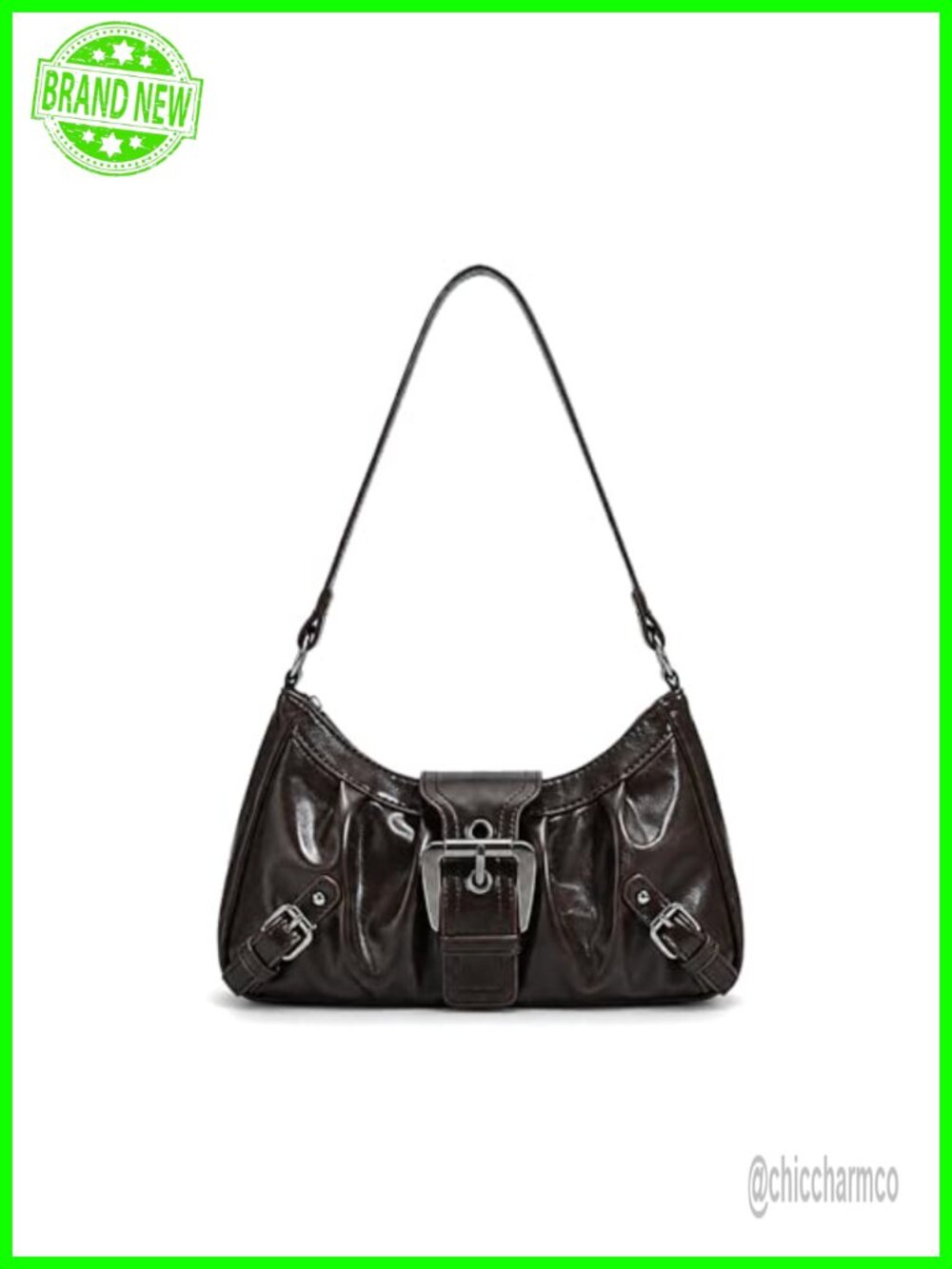Y2K Trendy Small Hobo Shoulder Bag Vegan Leather Top Handle Clutch Punk Purse